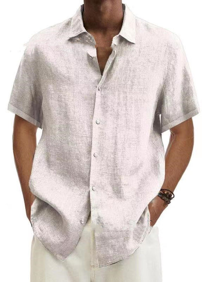 Men's V-neck Linen Shirt