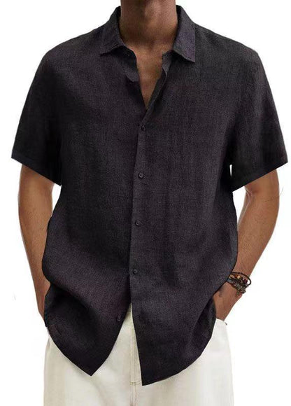 Men's V-neck Linen Shirt