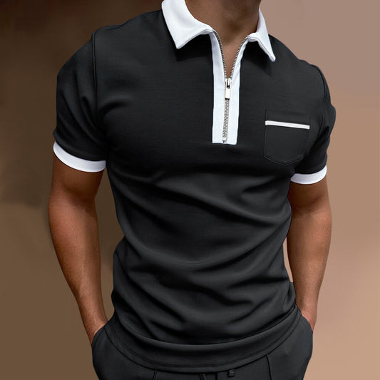 Men's Lapel Quarter Zip Polo