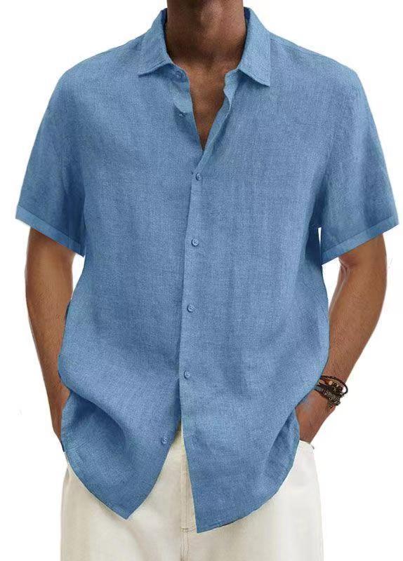 Men's V-neck Linen Shirt