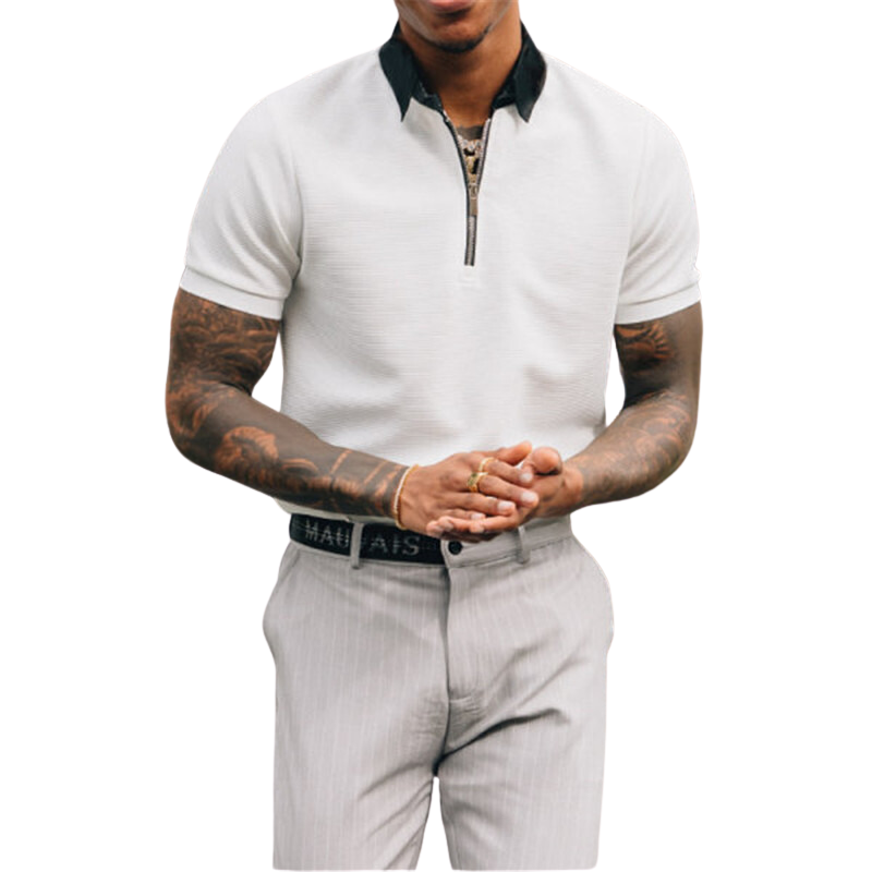 Quarter Zip Polo Shirt