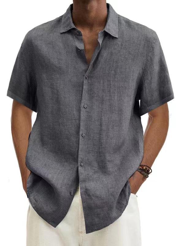 Men's V-neck Linen Shirt